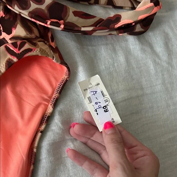 Aerie Brown and Orange Animal Print Swimsuit - Picture 3 of 6